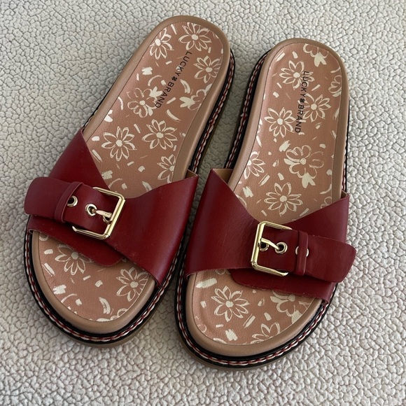 Lucky Brand Shoes - Lucky Brand Amelia Buckle slide NWOb leather sandal